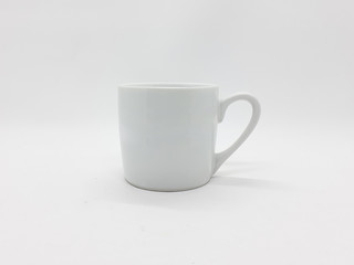 Green Ceramic Porcelain Mug or Glass for Drinking Kitchen Cafe Appliances Series in White Isolated Background