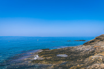 Beautiful sea, rocks, forests and beaches in Greece