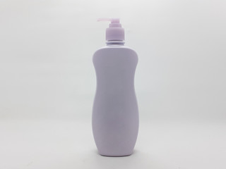Blank Hand Push Spray Foam Bottle Packaging in White Isolated background