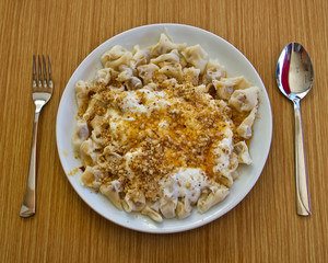 Local taste of Sinop province walnut ravioli