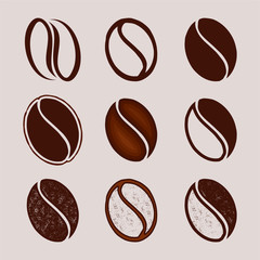 Seed coffee icon set - logo design element