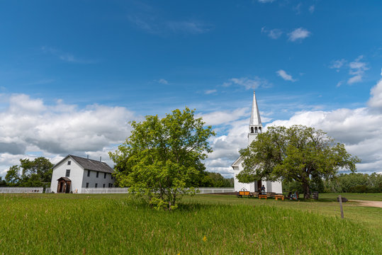The Saint Antoine de Padoue Roman Catholic church at Batoche, Saskatchewan.