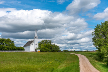 The Saint Antoine de Padoue Roman Catholic church at Batoche, Saskatchewan.