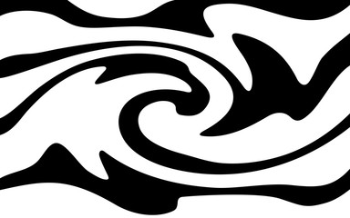 Obraz premium Black swirling waves, vector illustration