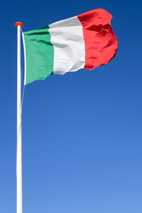 Italian flag flying in the wind