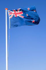 flag of New Zealand flying in the wind
