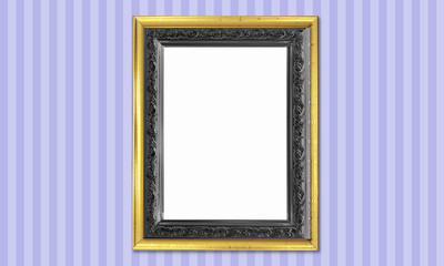 Colorful Antique Vintage Classic Baroque Stylish Empty Photo Painting Frame in Grunge and Retro Background for Home Interior and Garden Furniture made from Wood and Metal