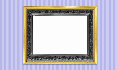Colorful Antique Vintage Classic Baroque Stylish Empty Photo Painting Frame in Grunge and Retro Background for Home Interior and Garden Furniture made from Wood and Metal