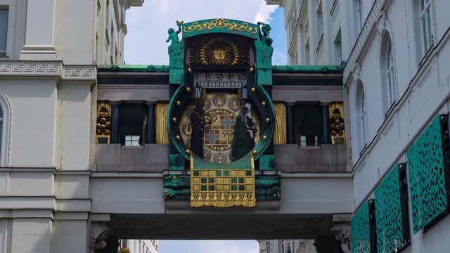 Timelapse view of the art nouveau Ankerur clock in Vienna (Austria)