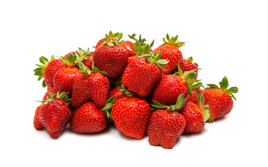 ripe strawberries isolated