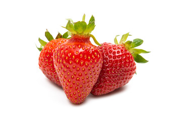ripe strawberries isolated