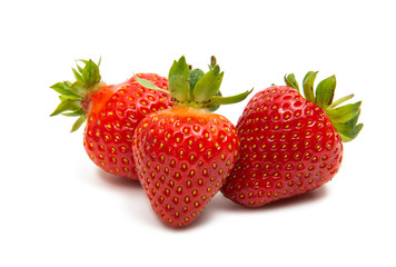 ripe strawberries isolated