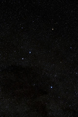 Fototapeta premium Cloudless starlit night sky with Southern Cross and bright stars as panorama view for wallpaper and copy space