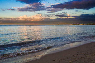 Sunset on the Baltic beach