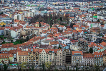 Fototapeta na wymiar Graz city view from Schlossberg