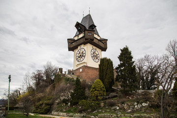 Clock tower aka Uhrturm in Graz