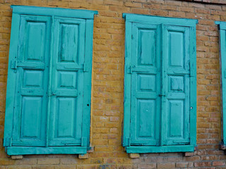 The Old window on wall background