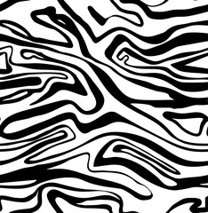 Zebra Stripes Pattern. Zebra print, animal skin, tiger stripes, abstract pattern, line background, fabric. Amazing hand drawn illustration. Poster, banner. Black and white artwork monochrome