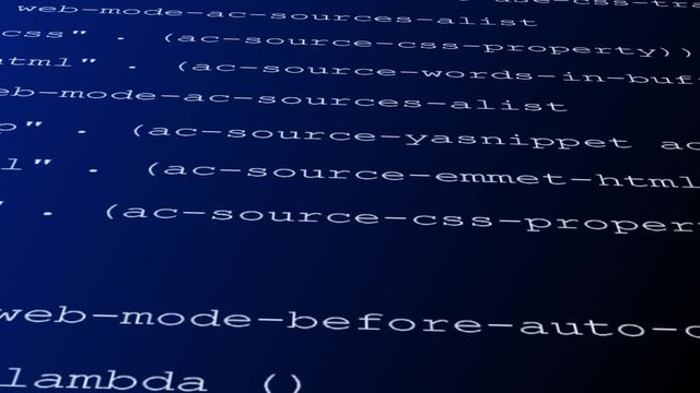 Loopable footage of Programming code abstract technology background for software developer and Computer script concept