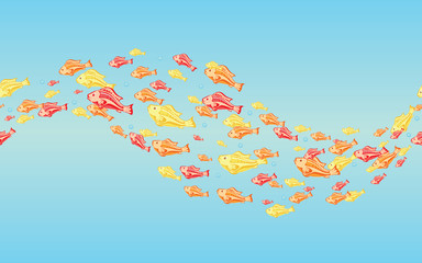 seamless pattern colored fish