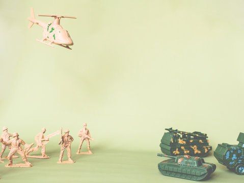 military equipment. soldiery. the concept of war. green background