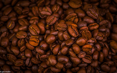 whole roasted coffee beans