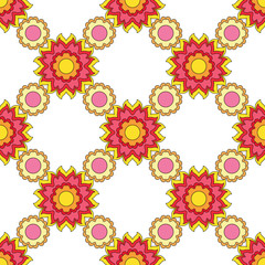 seamless pattern sunny flowers