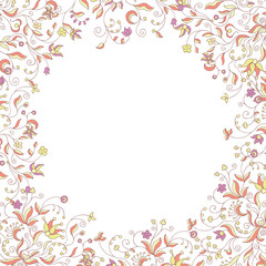 Fototapeta na wymiar floral frame soft colors