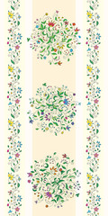 Seamless floral wallpaper with borders