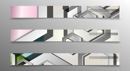 Vector Banner collection for advertisements. abstract background with hexagon shapes