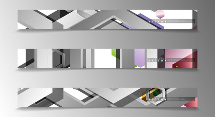 Vector Banner collection for advertisements. abstract background with hexagon shapes