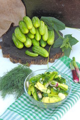 salad with cucumbers, dill and garlic