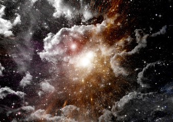 galaxy in a free space. 3D rendering