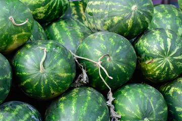 Watermelons in bulk in the eastern bazaar