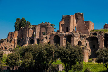 Temple of Apollo Palatinus on Palatine Hill of ancient Rome and Circus Maximus