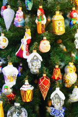 christmas toys on tree