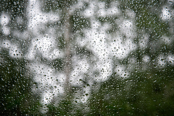 Raindrops on the window,Cloudy autumn weather