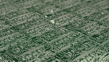 Blank Circuit Board - Tech background - 3D Rendering