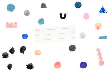 Creative art floral background with different shapes and textures. Artistic collage. Trendy Graphic Design for banner, poster, cover, invitation, placard, brochure, header. Abstract art