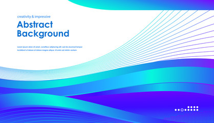 Asbtract background with blue waves and lines. Template for websites, or apps. Modern design.