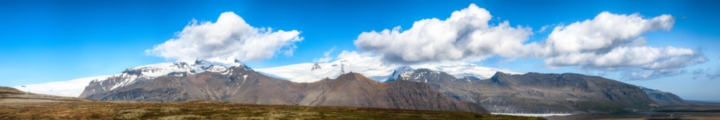 Amazing view of  volcanic mountains around Skaftafellsjokull glacier.