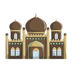 Fototapeta na wymiar Beautiful Mosque building vector illustration, Islamic religion beautiful Mosque building, 