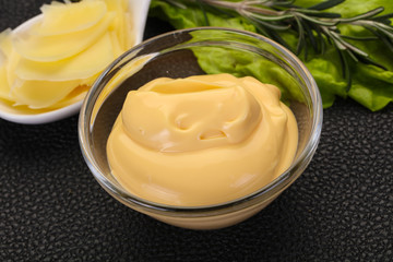 Cheese sauce in the bowl