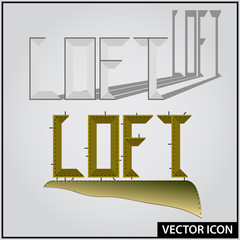 vector volumetric text interior style loft © portorg