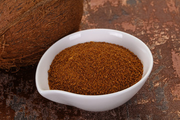 Coconut brown sugar in the bowl