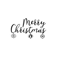 Merry Christmas. Vector illustration. Lettering. Ink illustration. New Year and Xmas Holidays design.