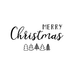 Merry Christmas. Vector illustration. Lettering. Ink illustration. New Year and Xmas Holidays design.