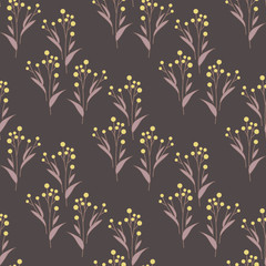 Texture with flowers and plants. Floral ornament. Original flowers pattern.