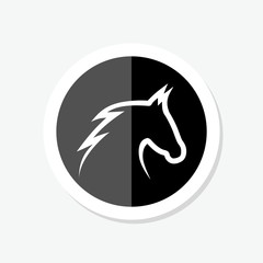Horse head inside a black circle for logo design
