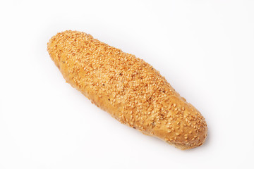 freshly baked bread on a white background